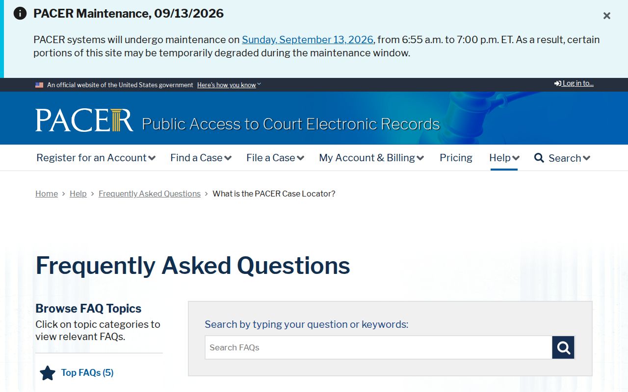 St. Helena Parish arrest warrant research image showing the national federal case locator explanation